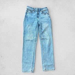 & denim | straight high waisted ankle length jeans